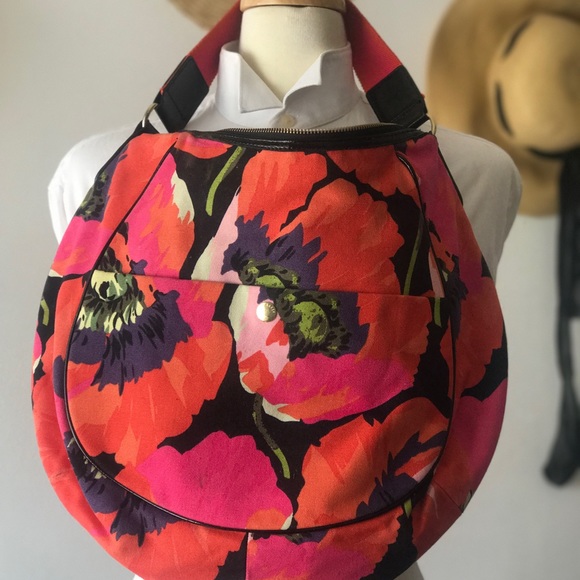 Ted Baker neon Floral shoulder hobo style handbag - Picture 2 of 6